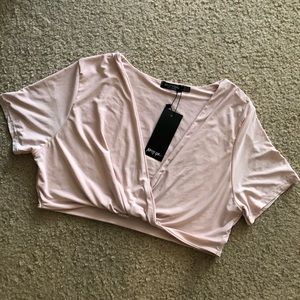 Nasty Gal slinky wrap crop top